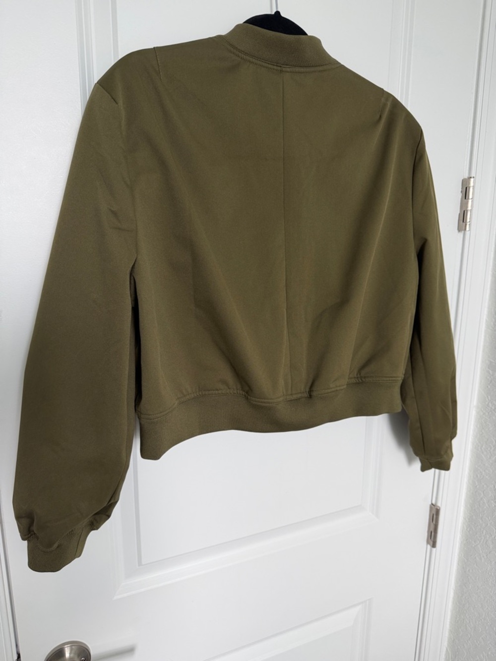 Cropped Baseball Bomber Jacket Button Down Stand … - image 8